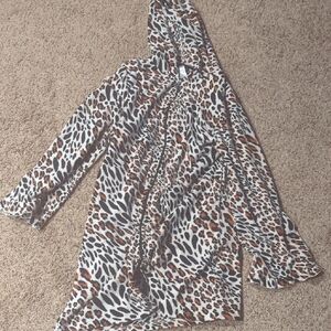 Leopard Print Hooded Robe